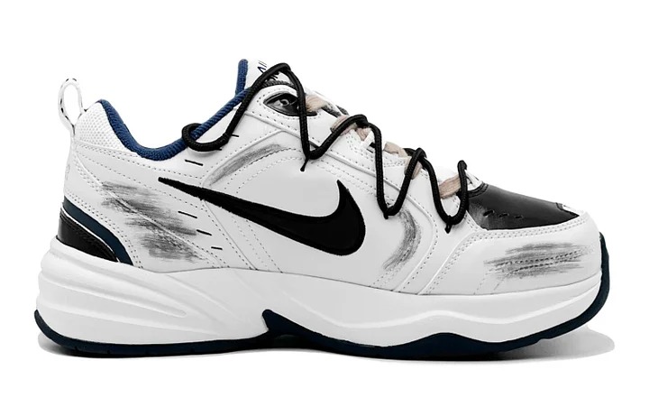 Кастомизированные кроссовки Nike Air Monarch 4 Chunky Sneakers Unisex, черный/белый — фото 2