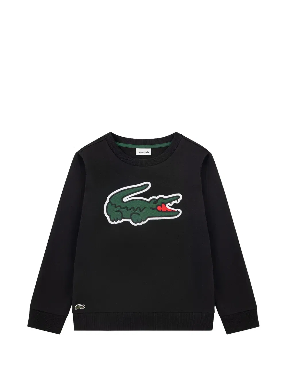 Свитер с нашивкой-логотипом Lacoste Kids, черный