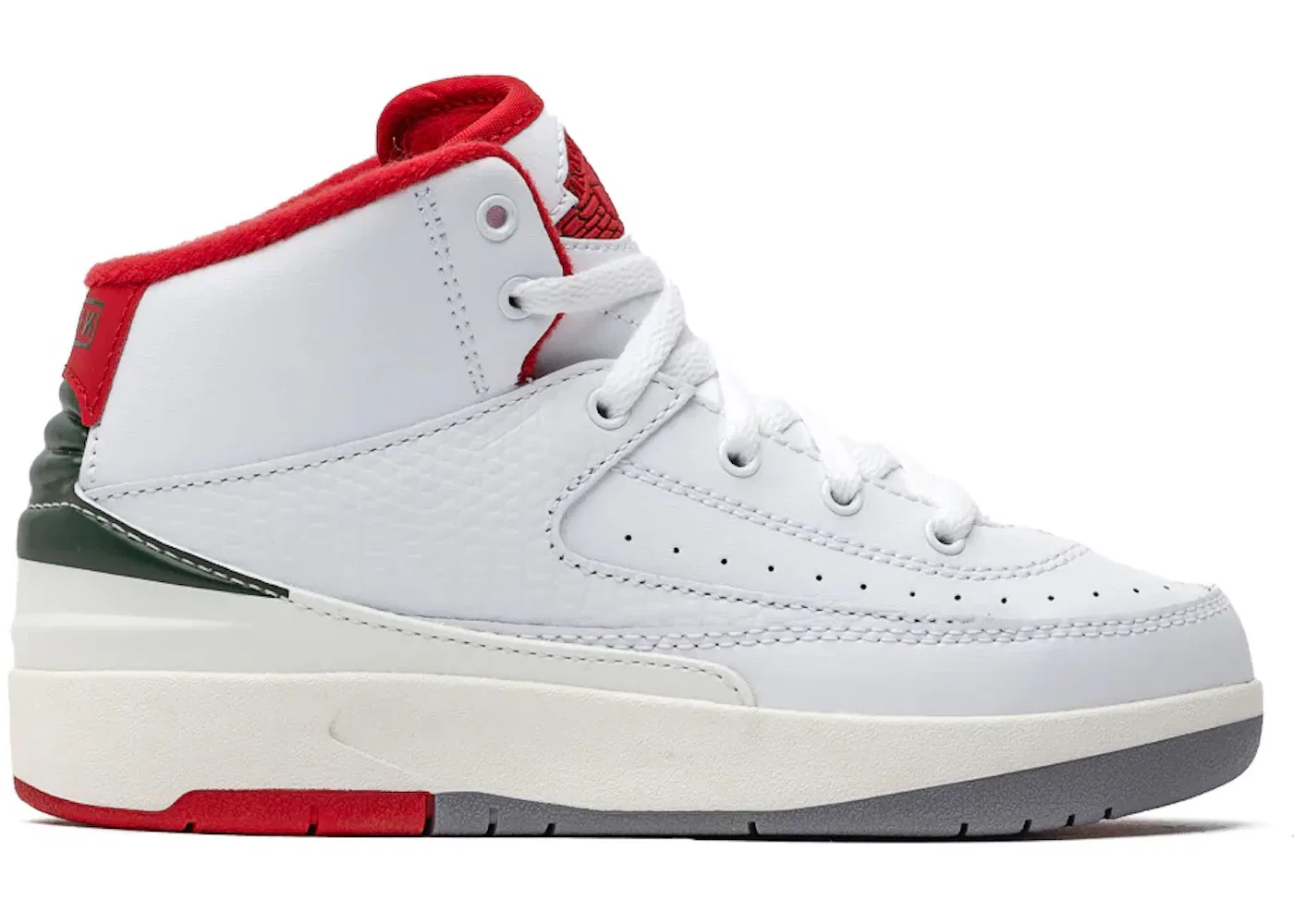 Детские кроссовки Lifestyle Jordan 2 Retro Jordan, White/Fire Red-Fir-Sail-Cement Grey