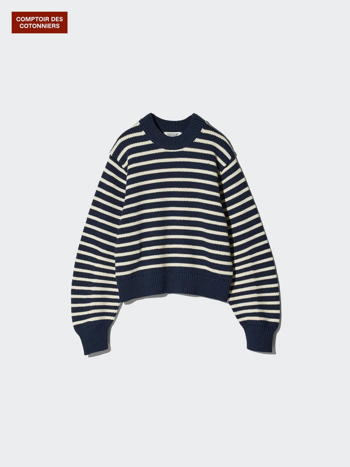 Свитер Uniqlo, укороченный крой, темно-синий — фото 4