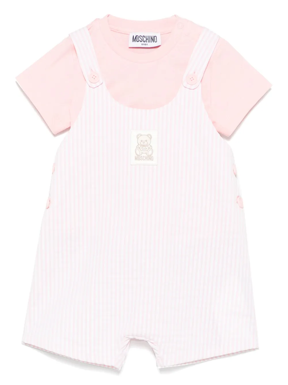 

Комбинезон в полоску Moschino Kids, розовый