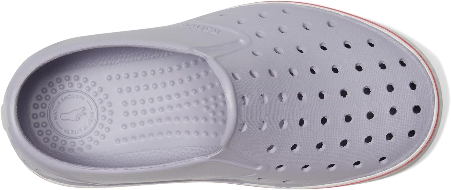 Кроссовки без шнурков Native Shoes Miles для детей, унисекс, белый/фиолетовый — фото 2