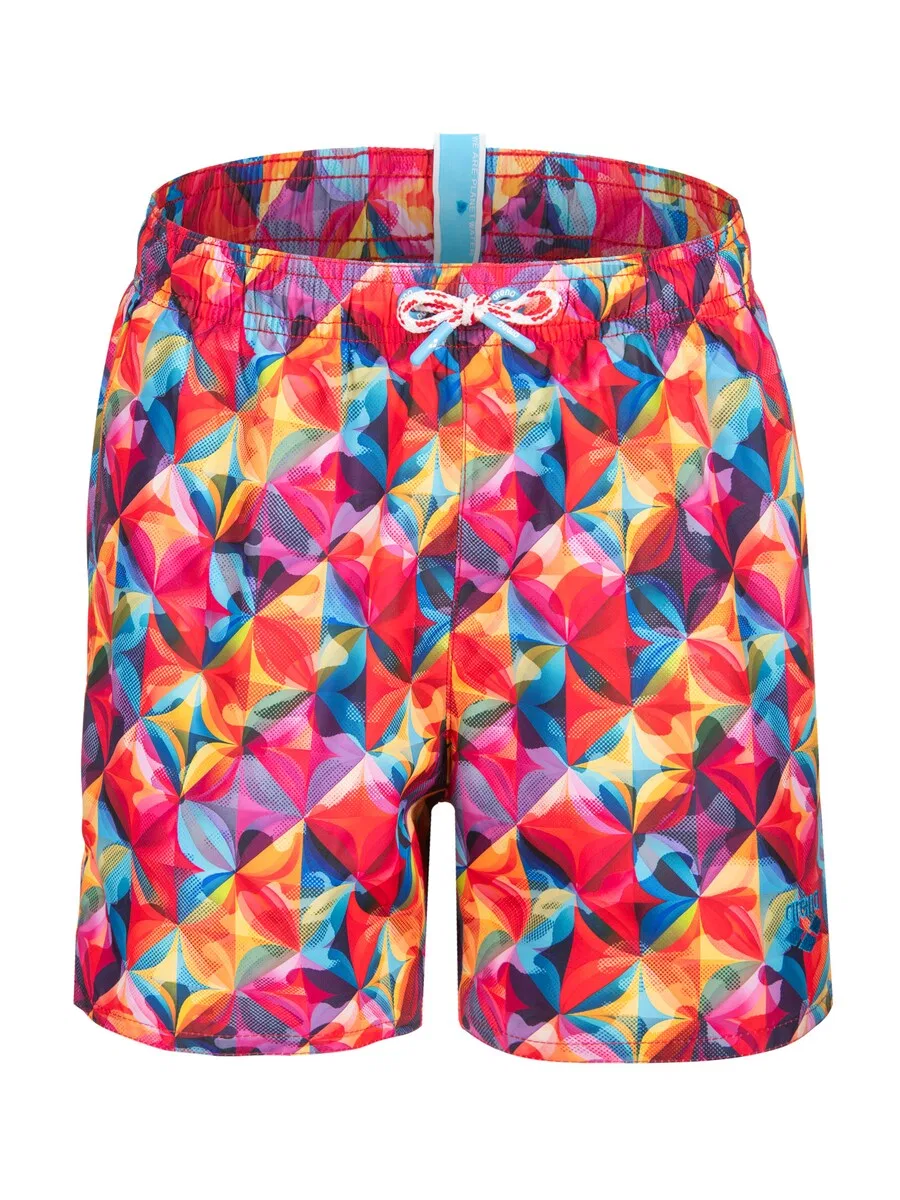 Пляжные шорты ARENA 'WATER PRINTS BEACH BOXER AO' красного цвета — фото 4