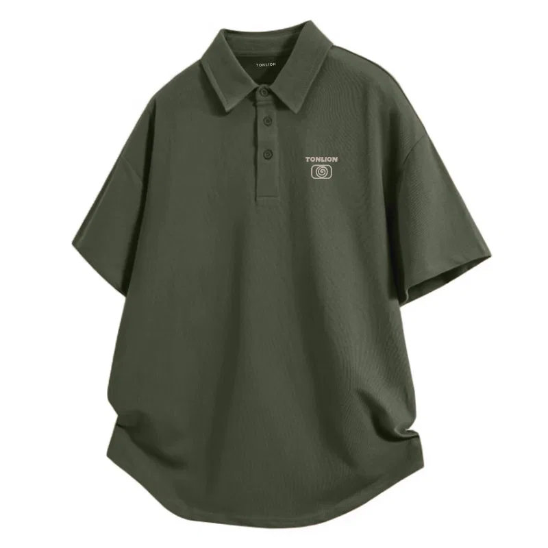 Детское поло с воротником Tonlion, Цвет: 5A Antibacterial & Quick-Dry Sun Protection Military Green (TB Starry Sky Chest Logo)