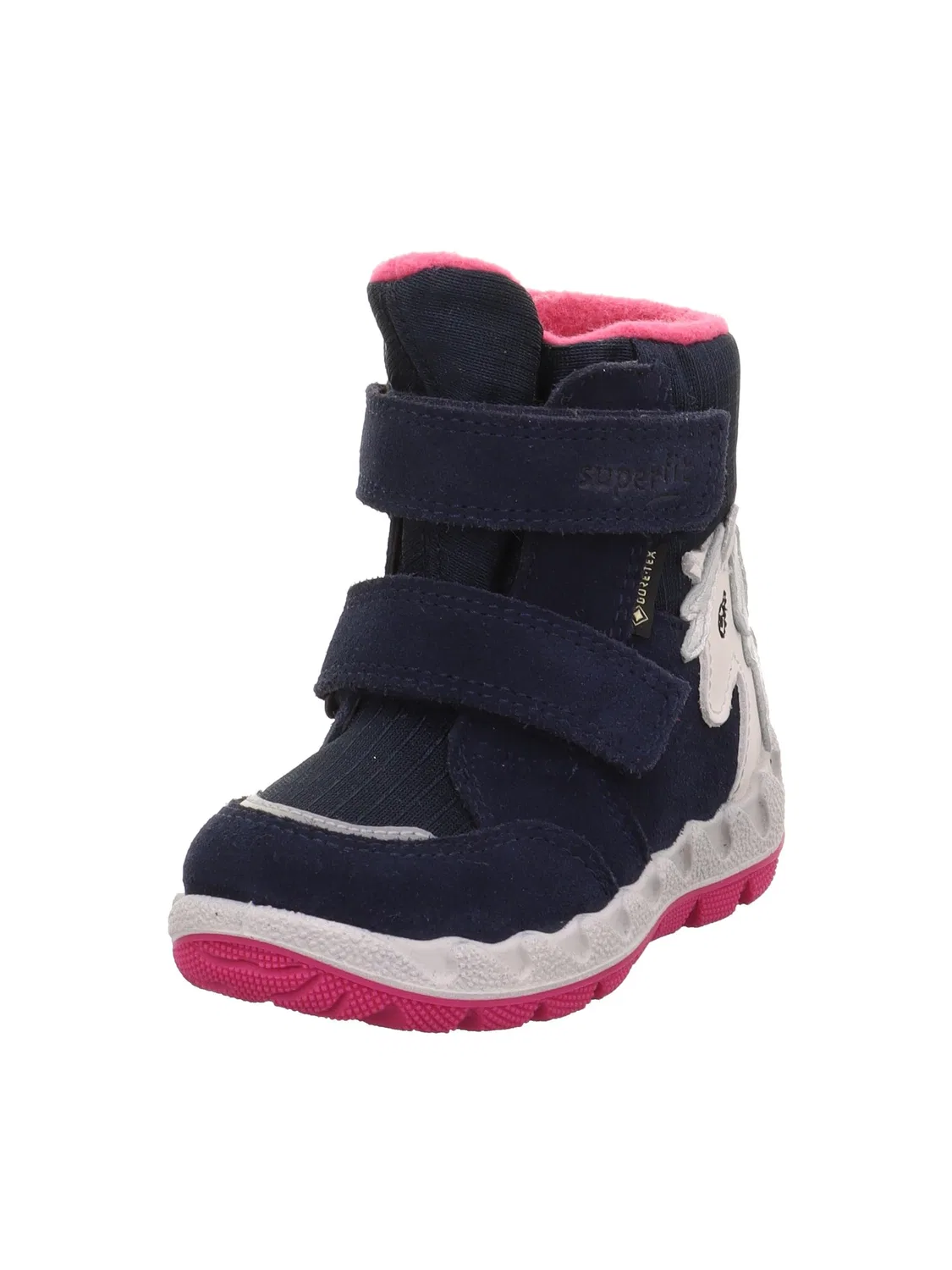 Детские снежные ботинки для девочек с принтом Icebird Superfit, Blue Pink 8020