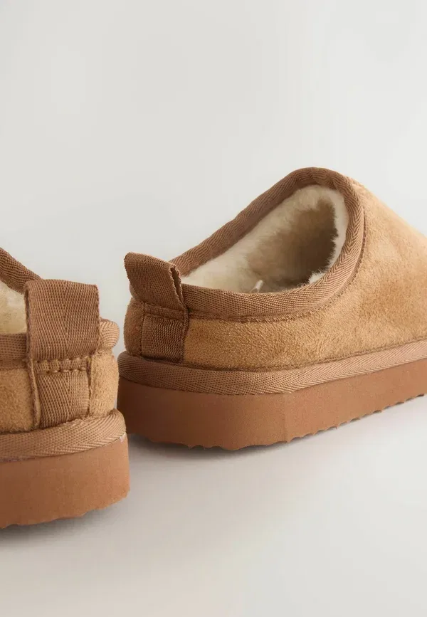 Тапочки на теплой подкладке, Mules, Next, New Tan Brown, светло-коричневый — фото 3