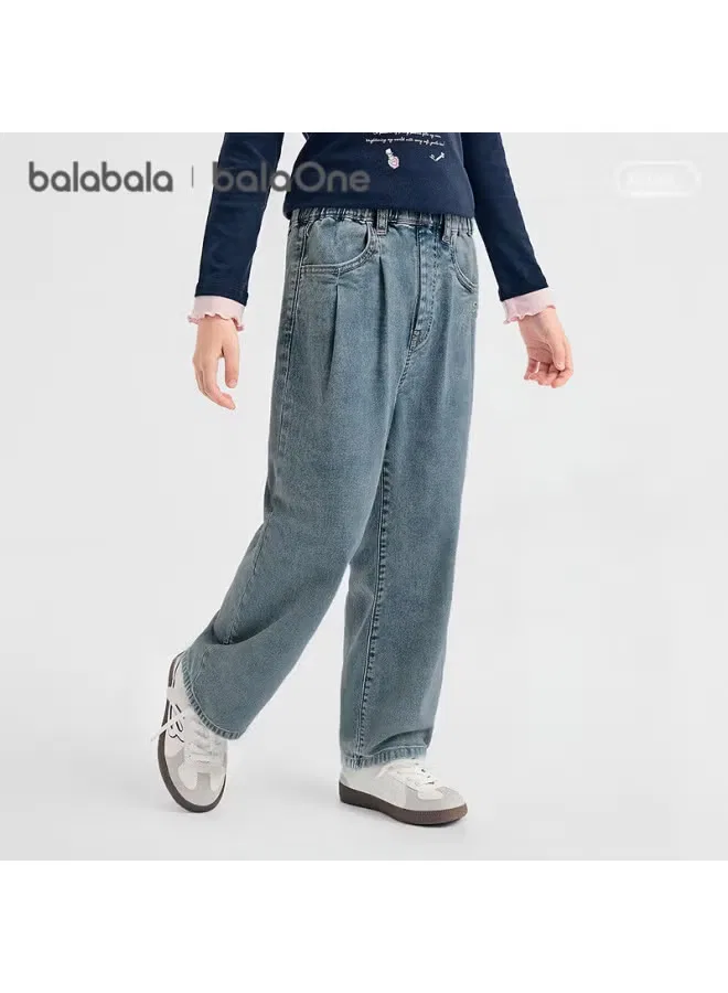 Штаны плиссированные джинсовые для девочек Balabala