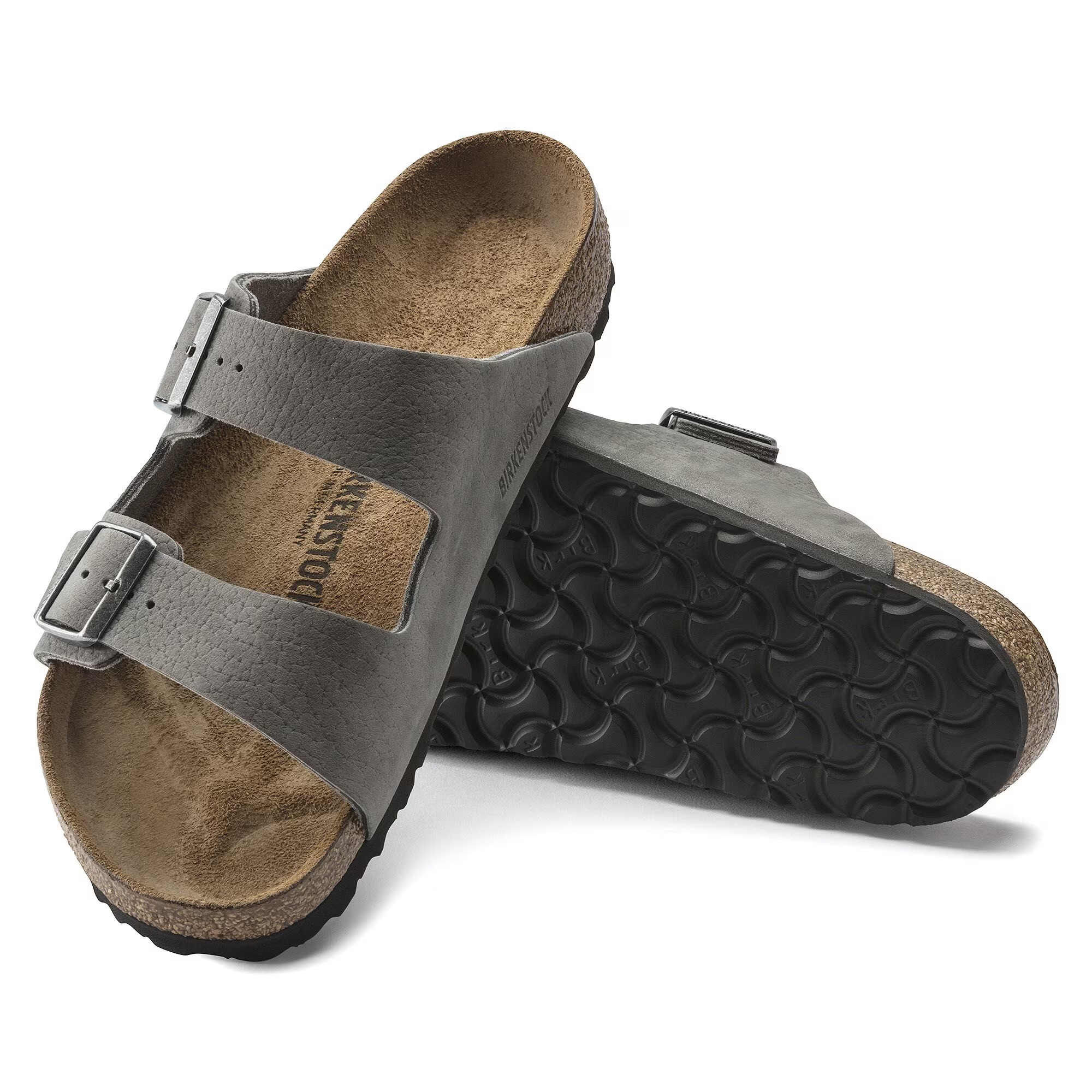 Сандалии Birkenstock Arizona Nubuk Leather, серый — фото 3