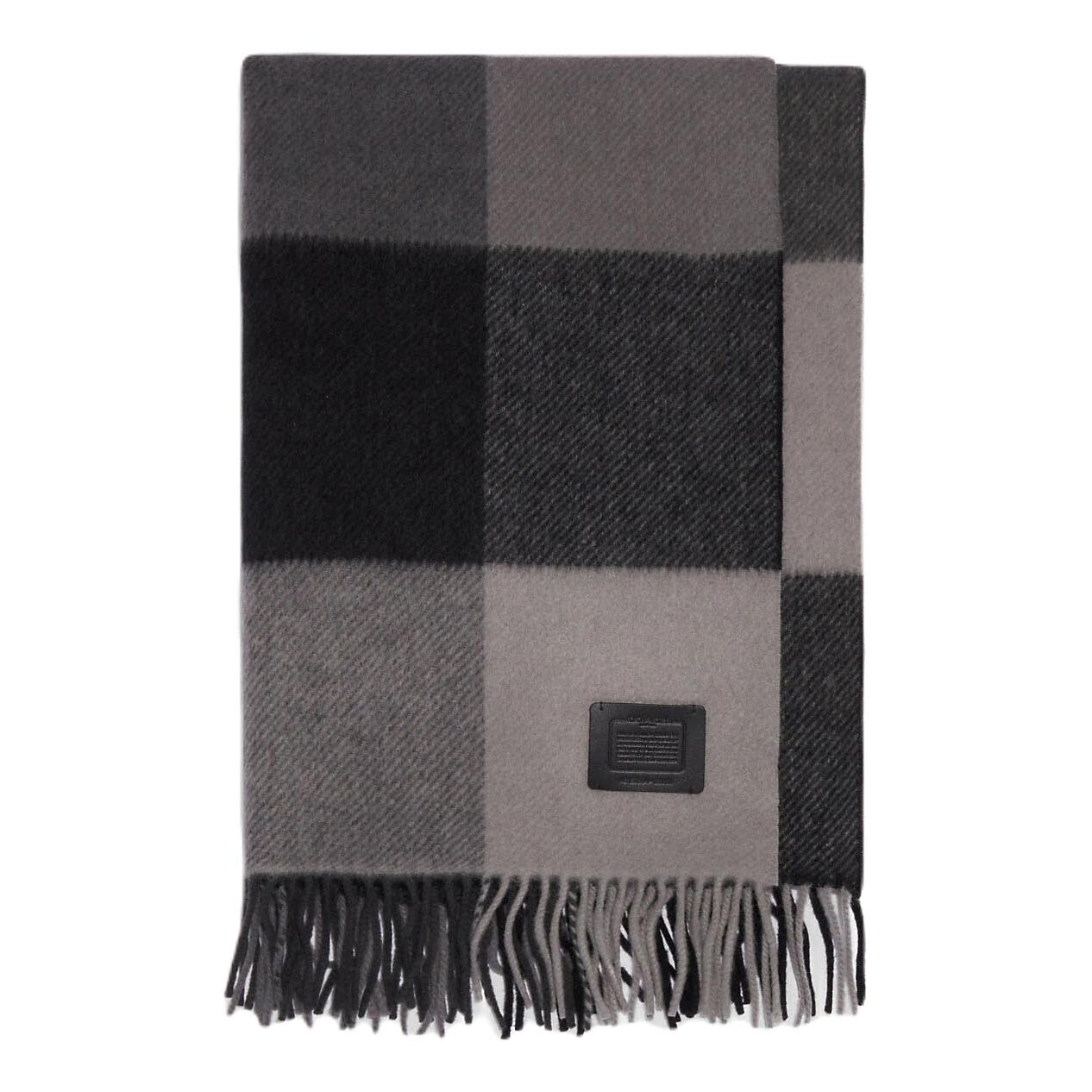 

Шарф Coach Outlet Plaid Print Oversized, черный