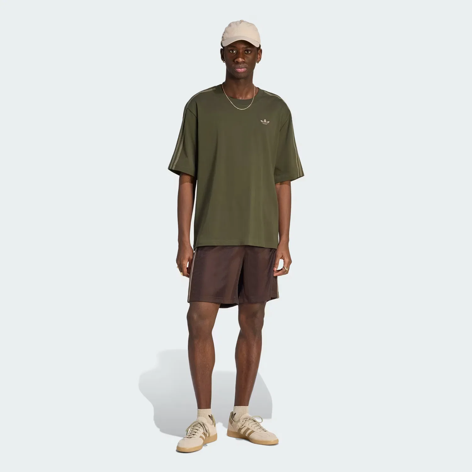 Мужская футболка оверсайз Adicolor 3-Stripes Adidas Originals, Night Cargo — фото 3