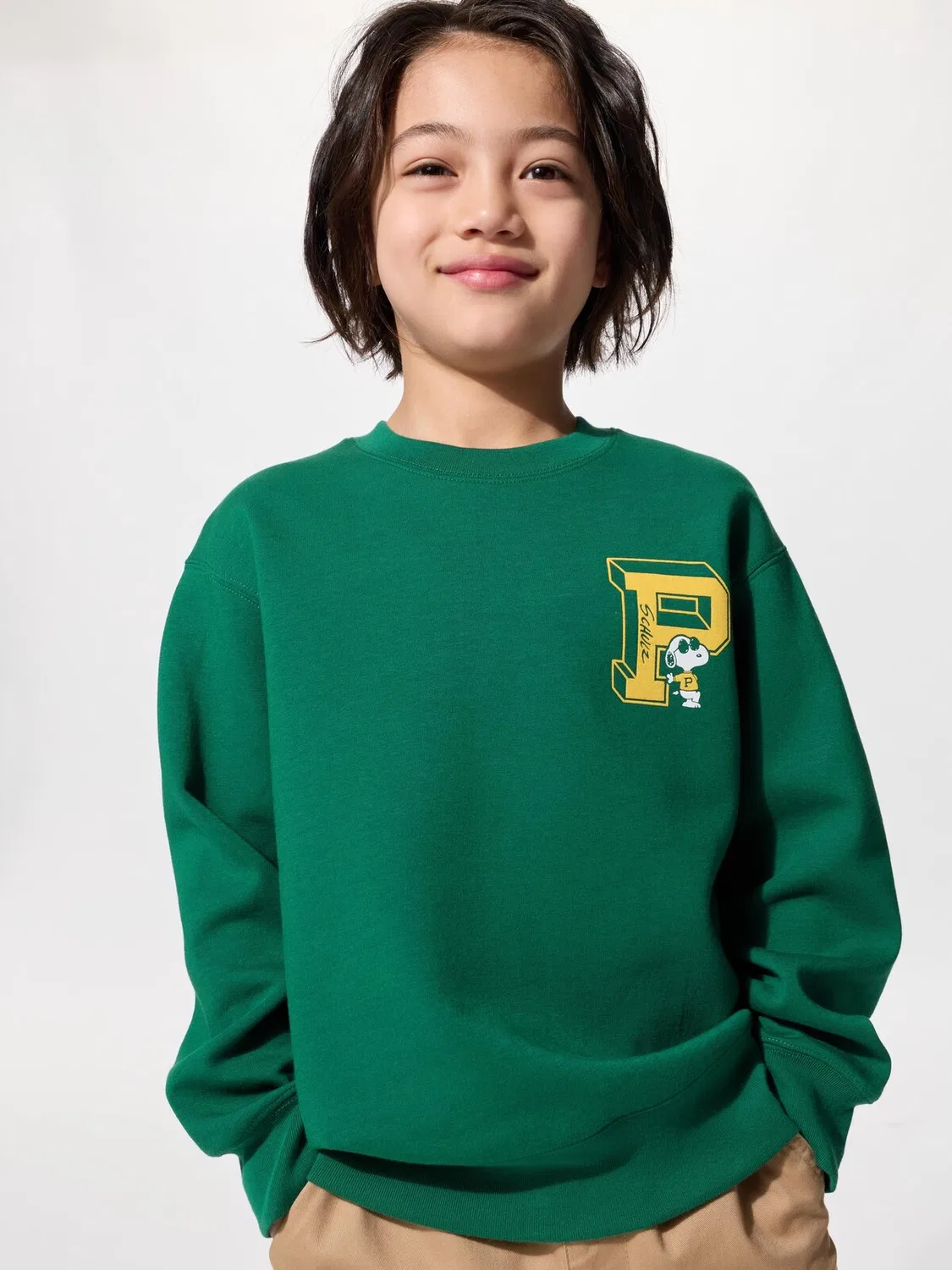 Толстовка Uniqlo Peanuts, повседневная, зеленый — фото 2