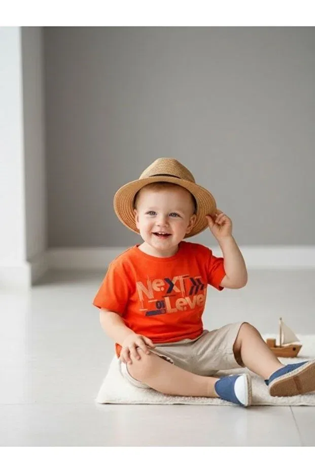 Детская футболка для мальчиков с принтом Zekids, Orange — фото 3