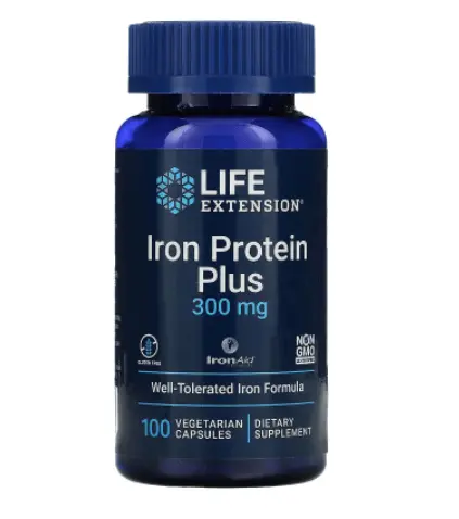 

Железо Iron Protein Plus 300 мг 100 капсул Life Extension