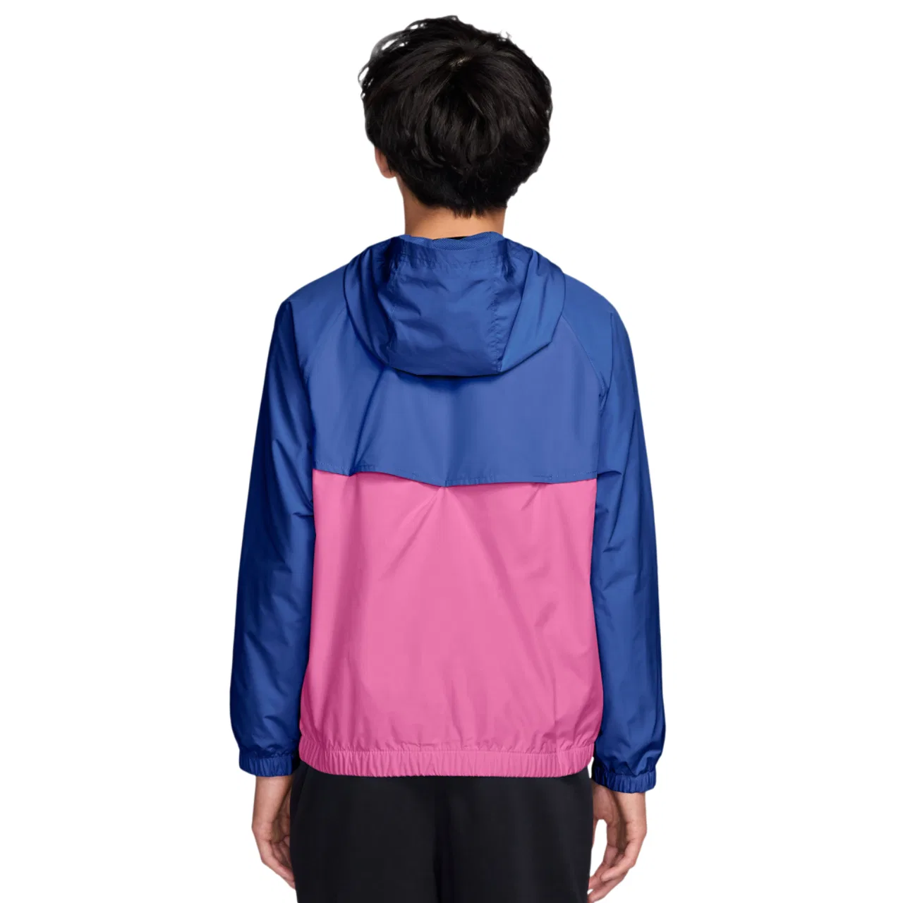 Детская куртка для мальчиков с капюшоном Windrunner Nike, Black/Game Royal/Playful Pink — фото 2