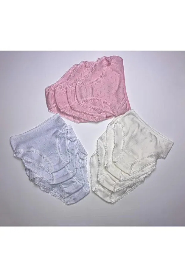 Детский комплект трусов для девочек 12 штук Generic Brands, Mixed White — фото 3
