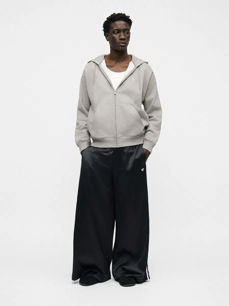 Худи на молнии ADIDAS ORIGINALS 'Trefoil Essentials' серого цвета — фото 4