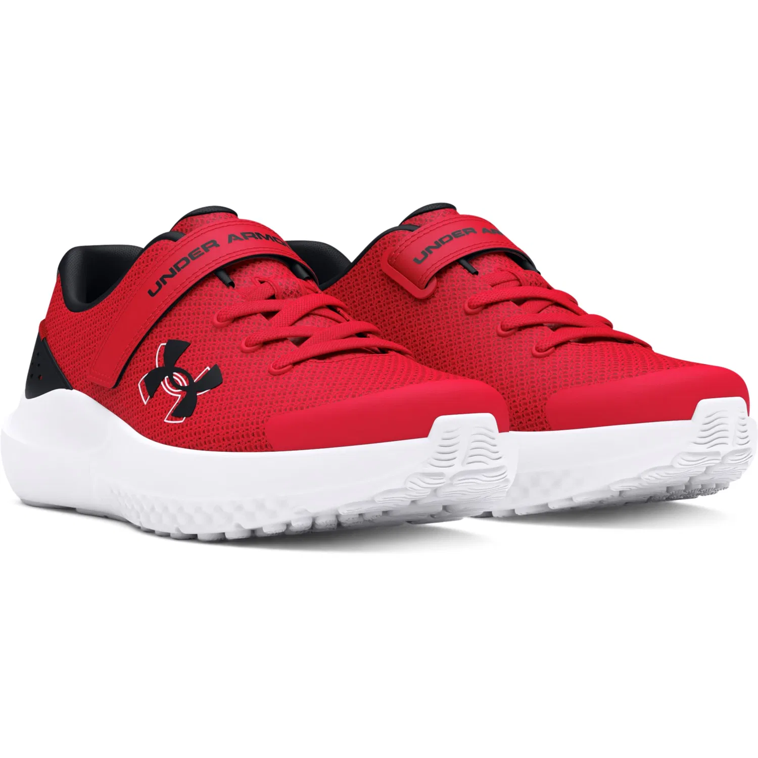 Детские кроссовки для мальчиков с сетчатым верхом UA BPS Surge 4 AC Under Armour, Red Black Black — фото 4