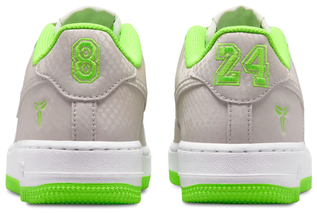 Детские кроссовки для мальчиков с кожаным верхом Kobe Air Force 1 Nike, Grey Green — фото 3