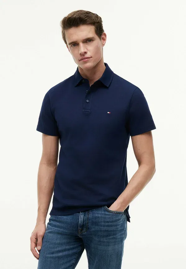 Футболка поло хлопковая Tommy Hilfiger Carbon темно-синий