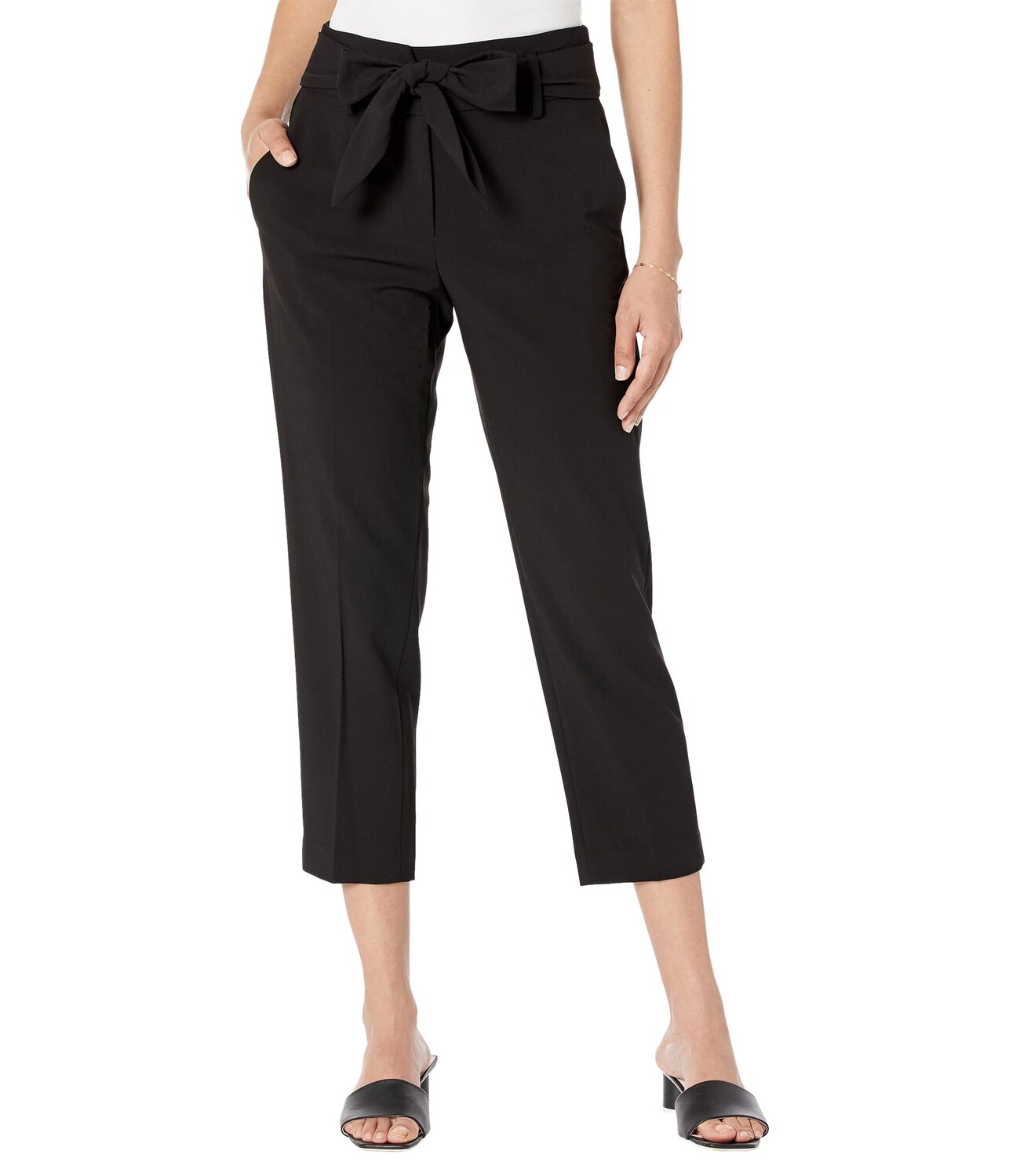 

Брюки DKNY, High-Waisted Tie Front Pants, Черный, Брюки DKNY, High-Waisted Tie Front Pants