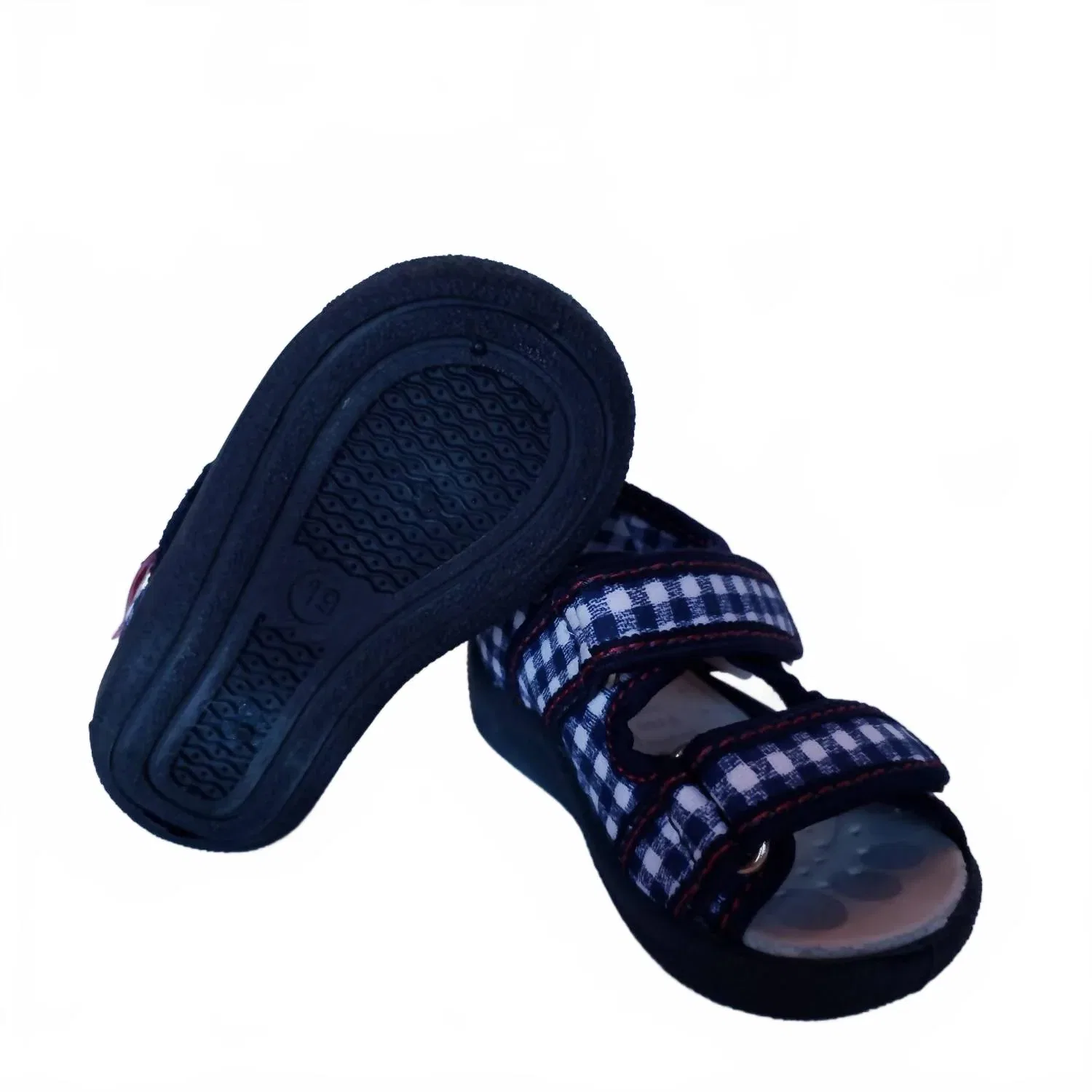 Детские сандалии на липучках с ортопедической поддержкой Renbut Shoes, Black/White — фото 3