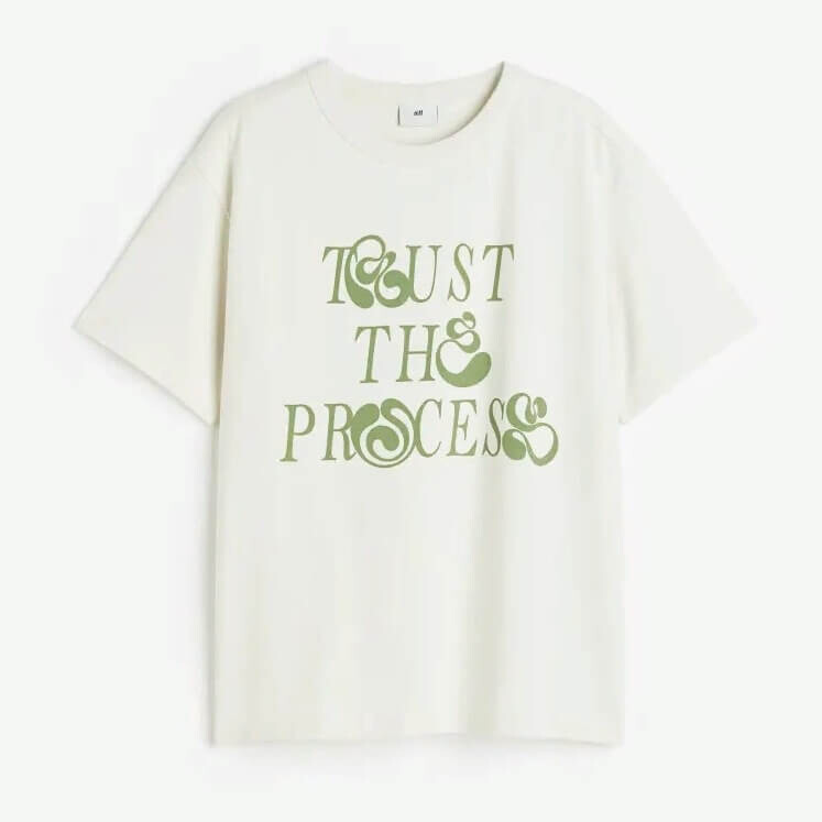 

Футболка H&M Trust the Process COOLMAX® Relaxed Fit, белый