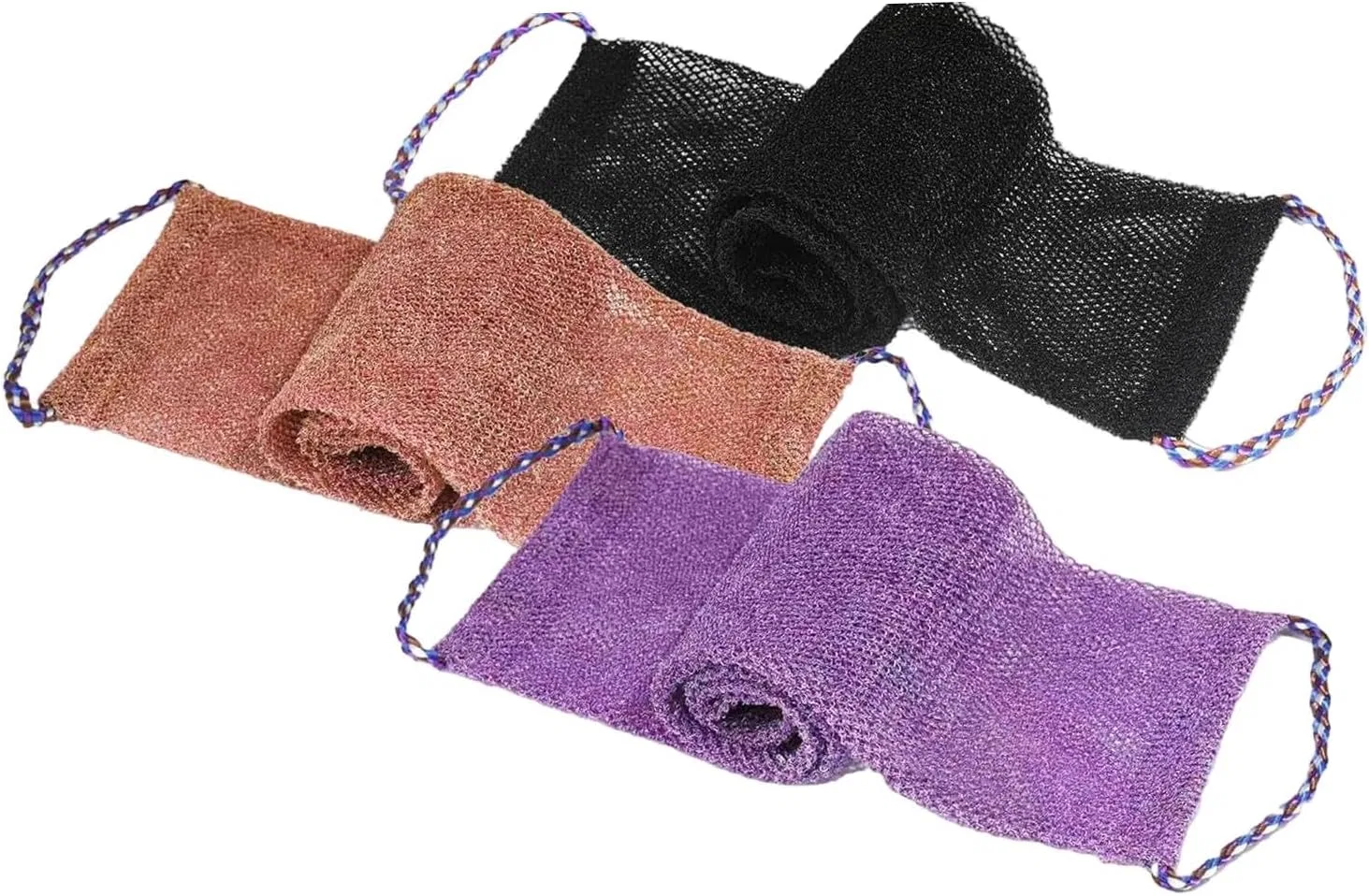 Мочалка для душа эксфолирующая Predolo, 3 шт, 75 см