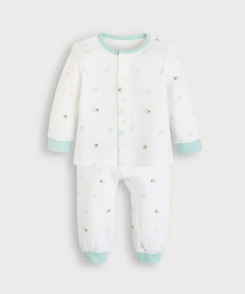Детский комплект пижамы с длинным рукавомBear Cotton Mint Trim moimoln, Off White