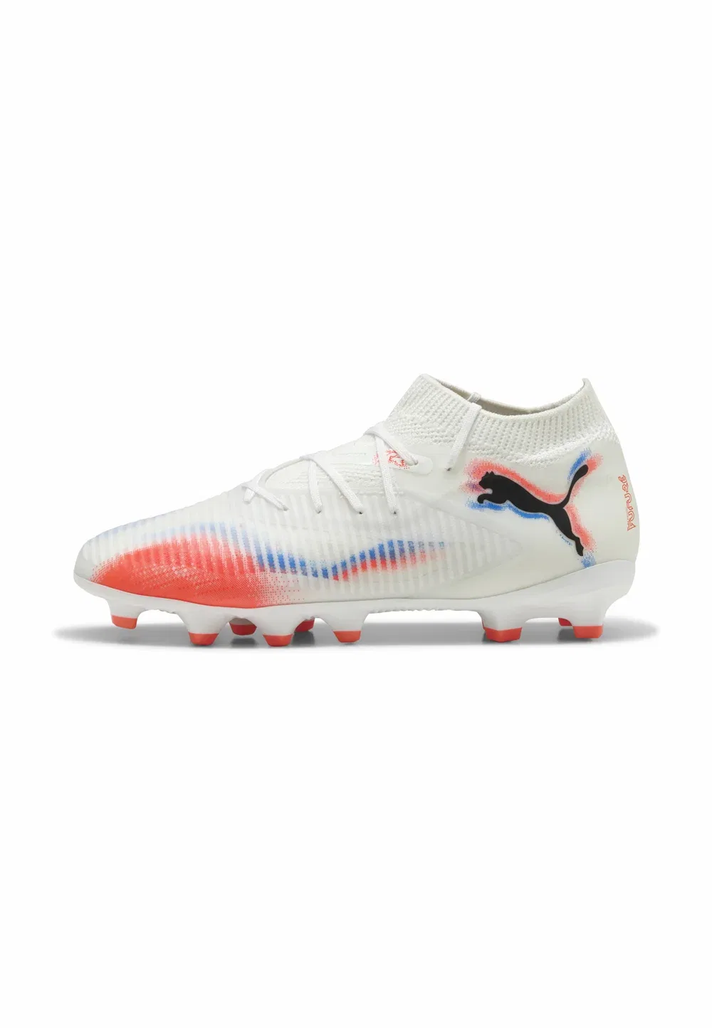 Футбольные бутсы Future 8 Pro унисекс для твердого грунта Puma, White Black Glowing Red