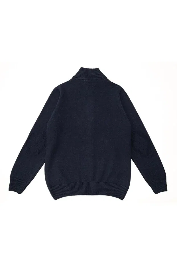 Детский кардиган для мальчиков с ромбовидным узором Doctor Junior, Navy Blue — фото 3