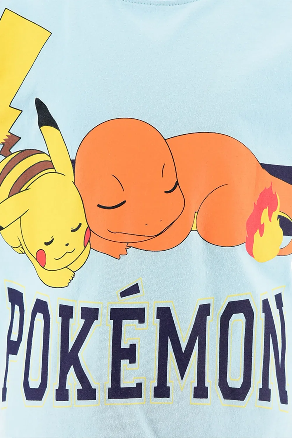 Пижама детская короткая с принтом Pikachu Glumanda Pokémon, разноцветный — фото 4