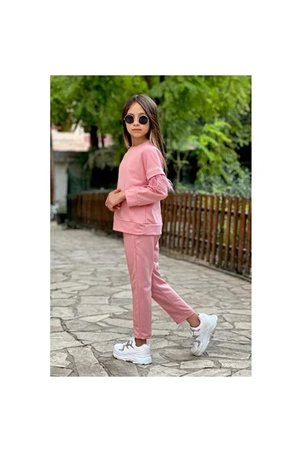 Детский спортивный комплект для девочек с перьями Modavals, Multicolor