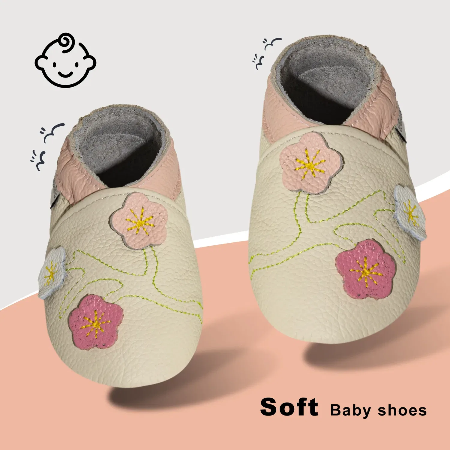 Пинетки с цветком, модель Slip Blume Yalion, кремовый — фото 2