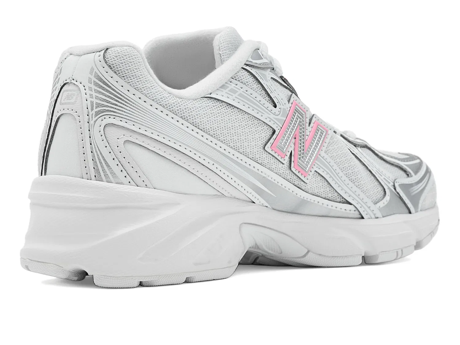 Кроссовки 740 Lace (для маленьких и больших детей) New Balance Kids, Silver Metallic/Signal Pink — фото 4