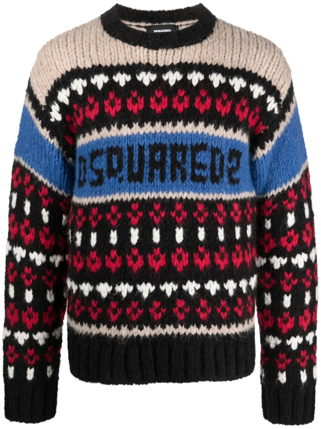 Джемпер с крючковым панелированием DSQUARED2, черный