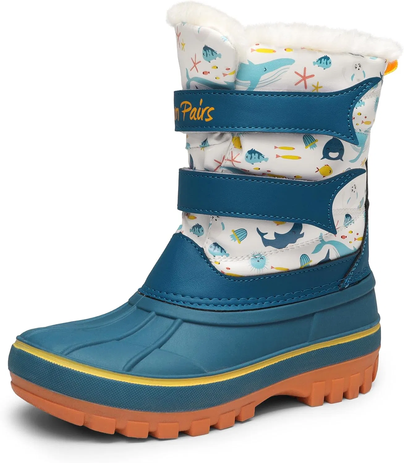 Детские зимние водонепроницаемые снежные ботинки DREAM PAIRS, Royal/White