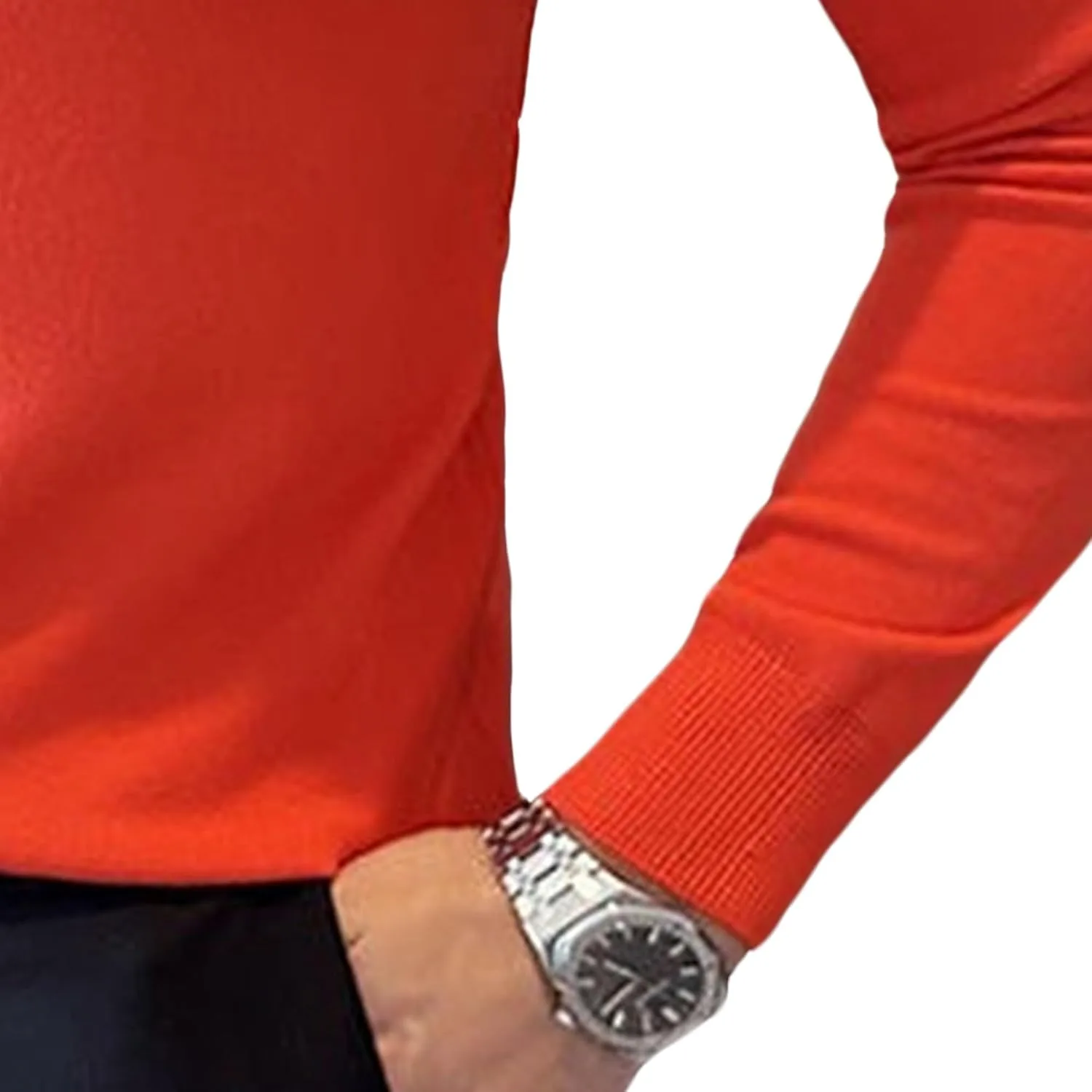 Мужской свитер с полуводолазкой Slim Fit, длинный рукав, вязаный — фото 3