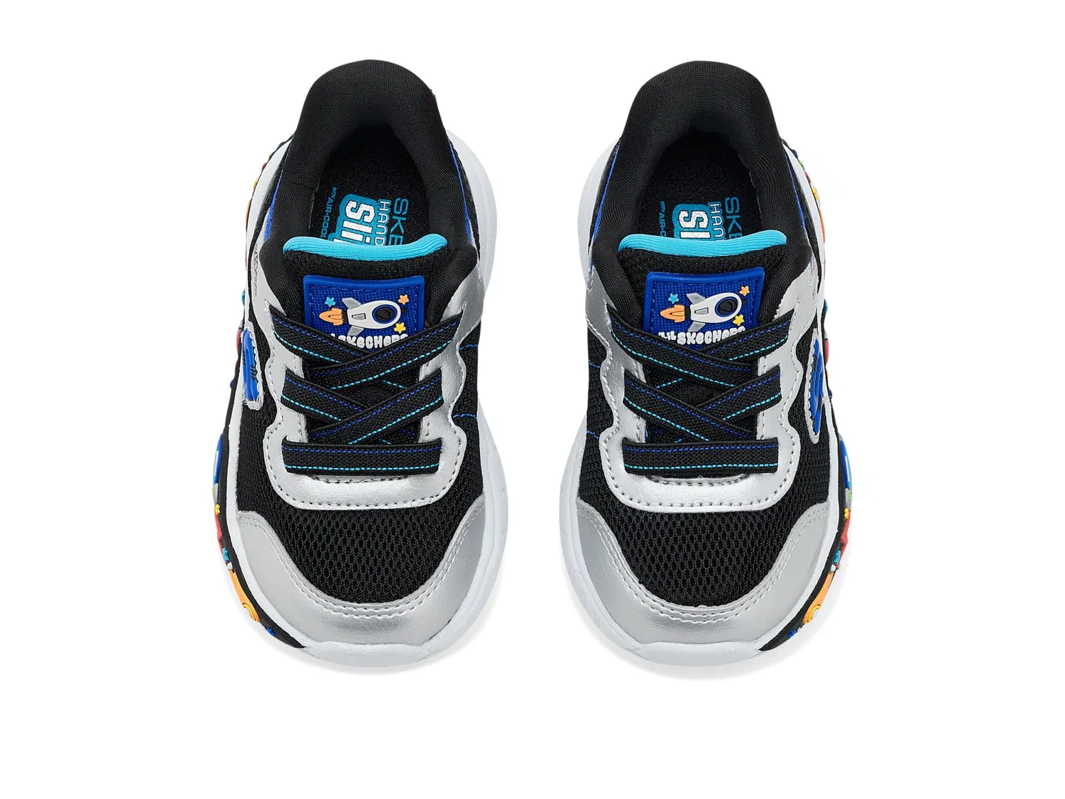 Кроссовки Hands Free Slip-Ins-Play Scene - Power Scouts 407625N (для малышей) Skechers Kids, Black/Silver — фото 3