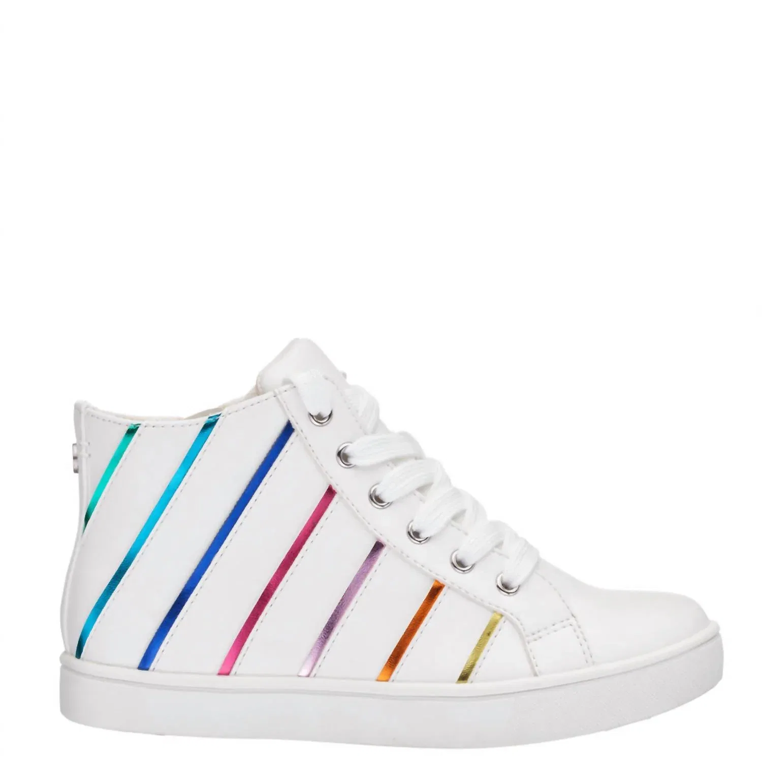 Детские высокие кроссовки на молнии сбоку Gwen Side Zip Nina, Rainbow Smooth — фото 3