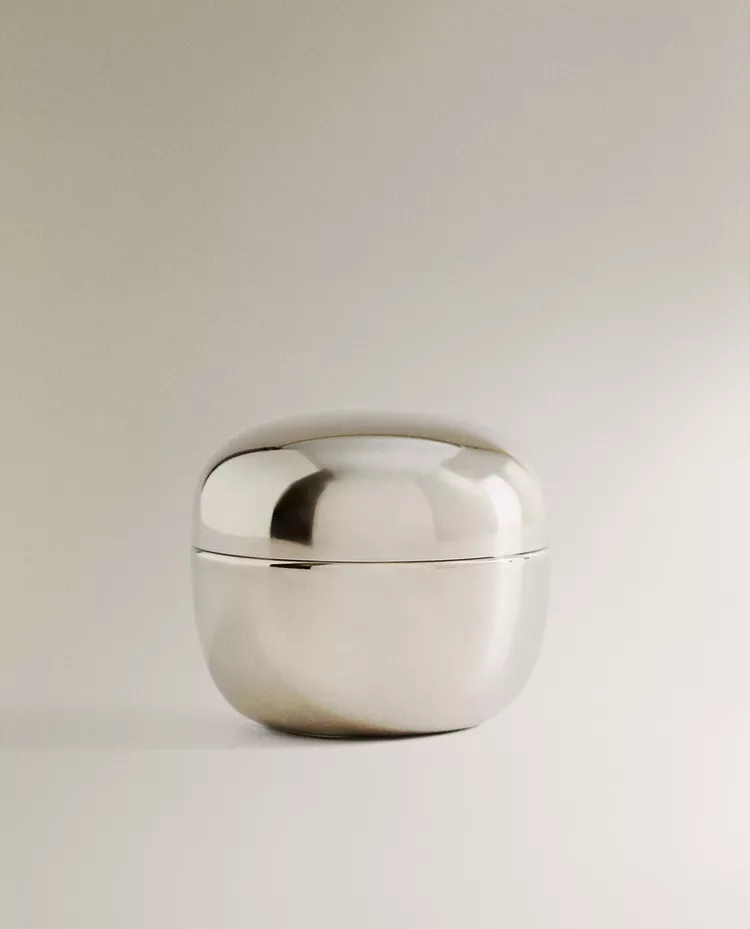 

Контейнер Zara Home Large Round Stainless Steel B, серебристый