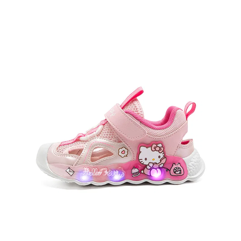 Детские сандалии Hello Kitty, антиударные, дышащие, низкий верх, Sanrio, Cherry Blossom Pink