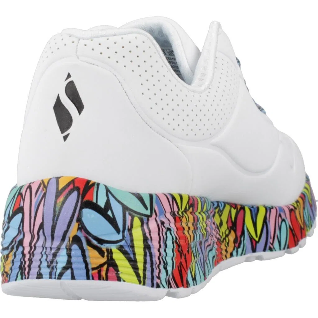 Детские кроссовки с принтом Uno Lite-subtle Love Skechers, Weiss Bunt — фото 3
