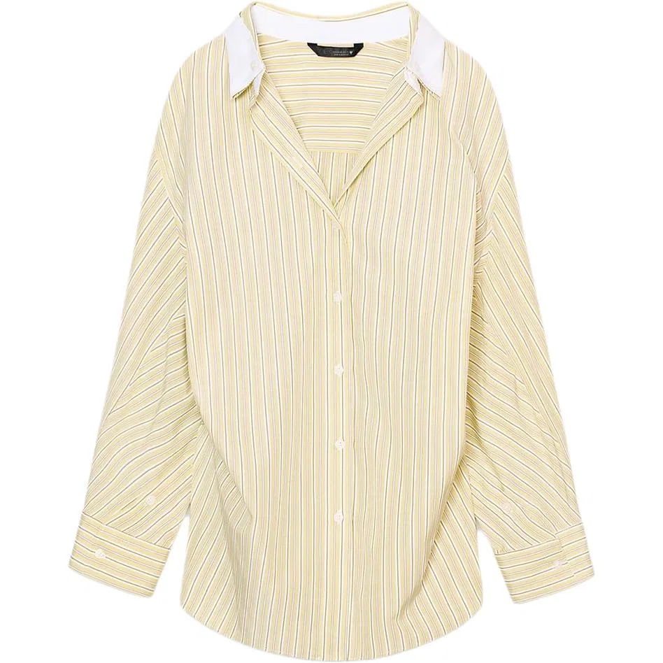 Женская рубашка с отложным воротником Light Yellow ZARA, Light Yellow