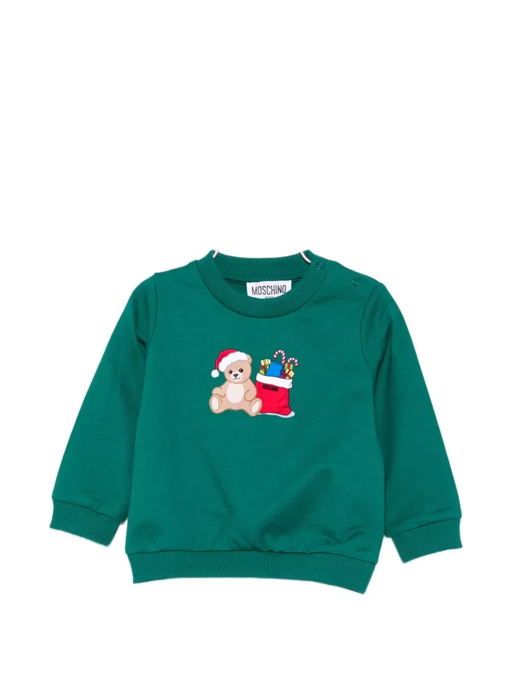 Свитер с медвежонком Тедди Moschino Kids, зеленый