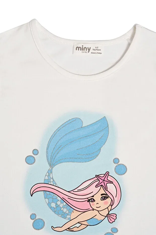 Детская футболка с воланами Ruffle White T-Shirt Minycenter, White — фото 4