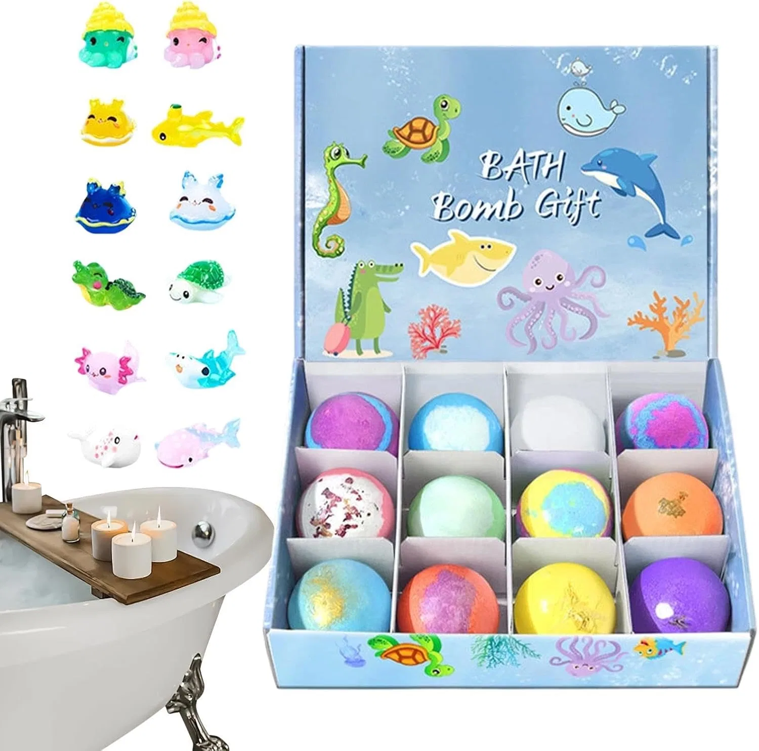 Бомбочки для ванны с игрушками, Raypontia, 12 шт