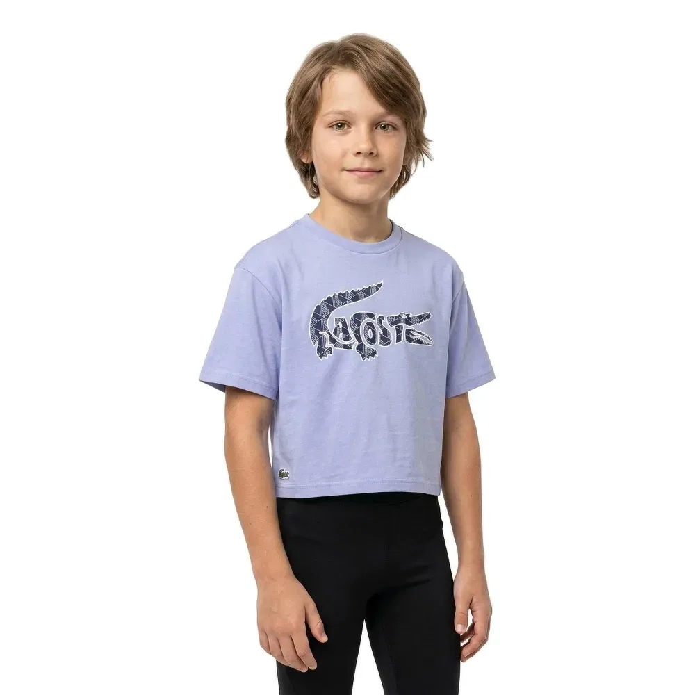 Футболка с коротким рукавом Monogram Lacoste Kids, синий — фото 3