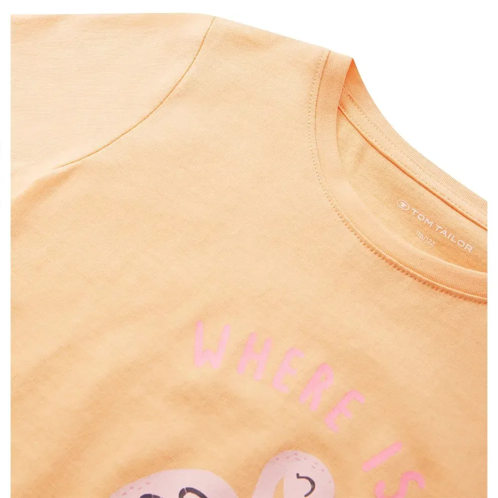 Детская футболка с принтом Printed short sleeve T-shirt Tom tailor, Orange — фото 3