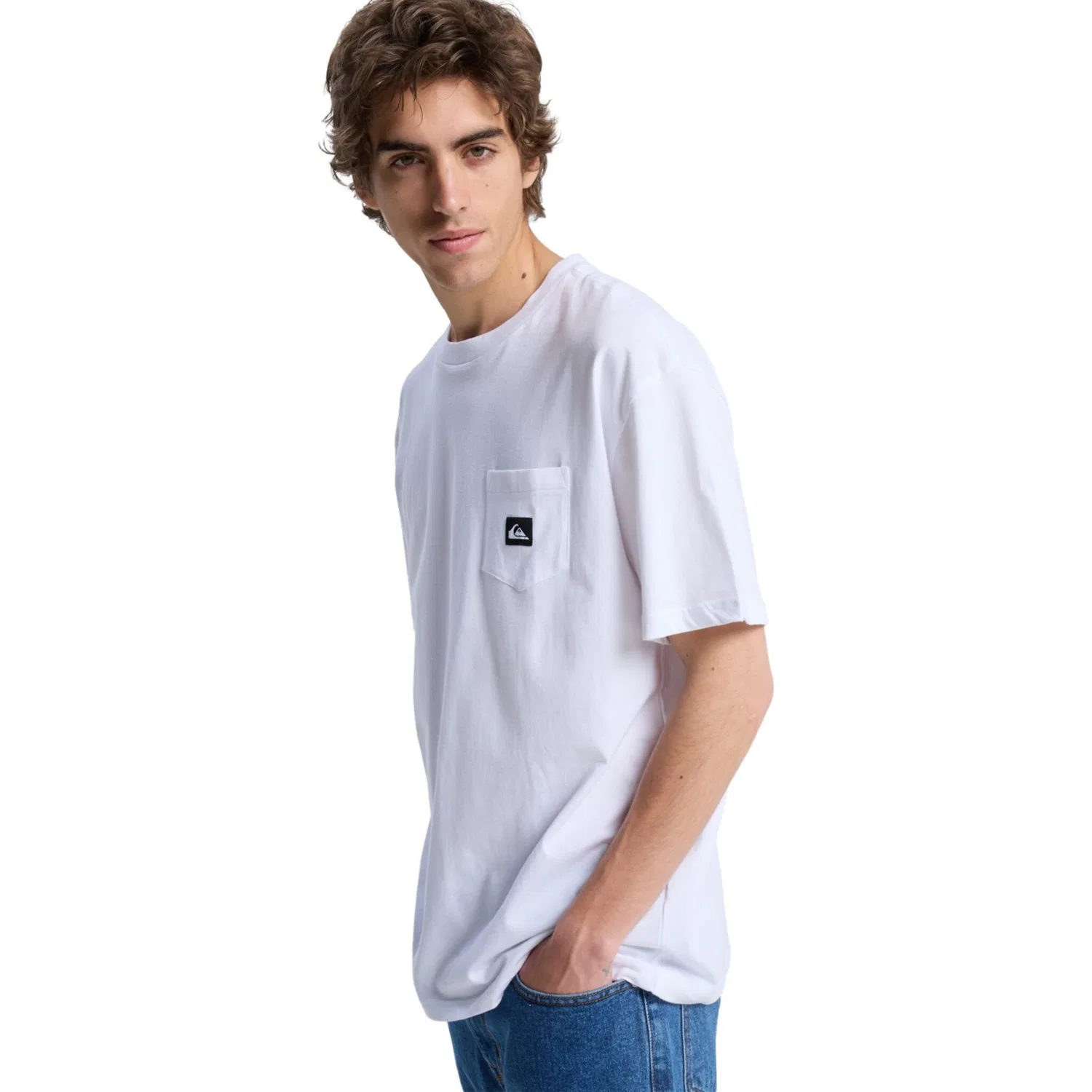 Детская хлопковая футболка с нагрудным карманом Quiksilver, White — фото 3