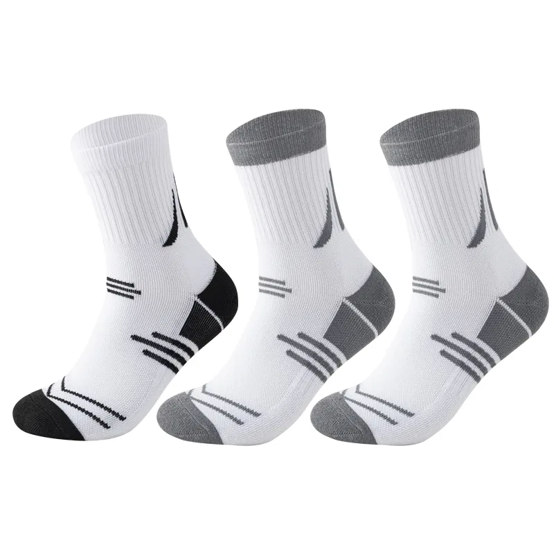 Детский комплект баскетбольных носков с принтом Trend Party Series, White Black+White Gray+White Gray, MIIOW